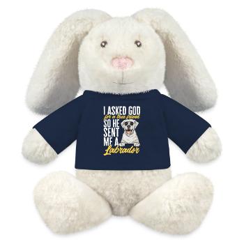 White Labrador Retriever White Lab - MiniFeet® RecycelHase® Bunny Cream - french navy - Front