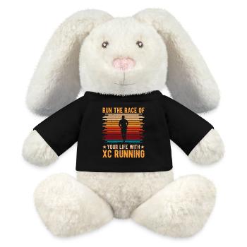 Cadeau de course XC amusant XC Runner Edition - Lapin en peluche recyclé MiniFeet® Crème - noir - Devant