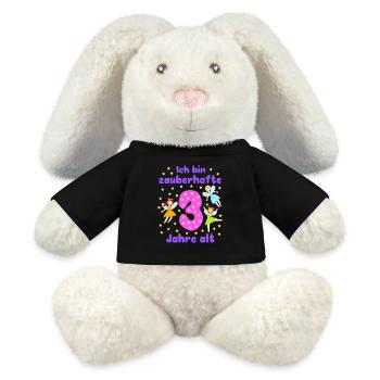 3. Geburtstag Feen Magie Fantasie Mädchen 3 Jahre - MiniFeet® RecycelHase® Creme - Schwarz - Vorne