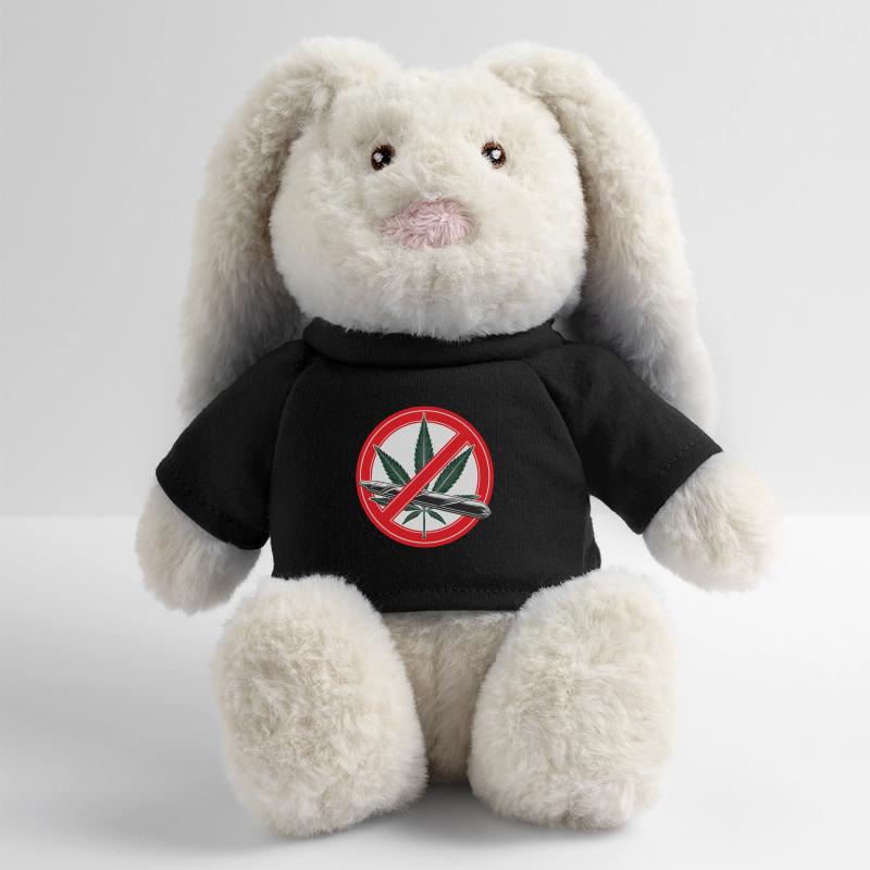 Panneau d’interdiction de la marijuana au cannabis Lapin en peluche recyclé MiniFeet® Crème