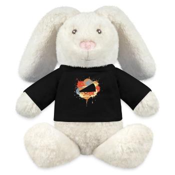Dessin de mégaphone de pom-pom girl - Lapin en peluche recyclé MiniFeet® Crème - noir - Devant
