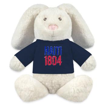 HAITI 1804 FONT IN COLORS OF THE NATIONAL FLAG - MiniFeet® RecycelHase® Bunny Cream - french navy - Front