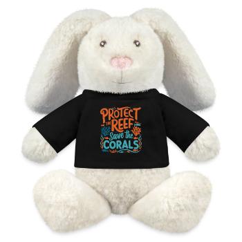 Protect the Reefs Save the Corals Ocean lover - MiniFeet® RecycelHase® Bunny Cream - black - Front