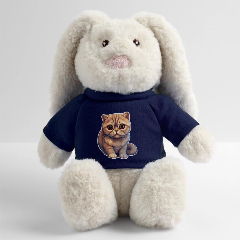 Chat Scottish Fold Lapin en peluche recyclé MiniFeet® Crème