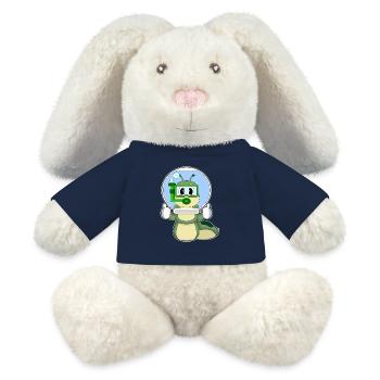 Caterpillar Aquarium - Lapin en peluche recyclé MiniFeet® Crème - bleu marine - Devant