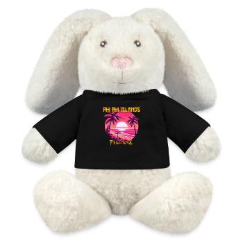 Coucher de soleil sur les îles Phi Phi - Lapin en peluche recyclé MiniFeet® Crème - noir - Devant
