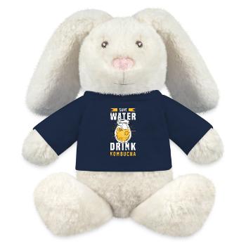 Kombucha Save Water Drink Manchurian Mushroom - MiniFeet® RecycelHase® Bunny Cream - french navy - Front