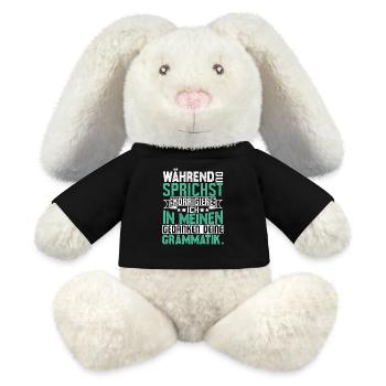 Funny sayings - MiniFeet® RecycelHase® Bunny Cream - black - Front