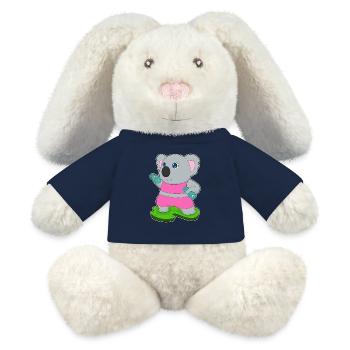 Koala Bodybuilder Hanteln Bodybuilding - MiniFeet® RecycelHase® Creme - French Navy - Vorne