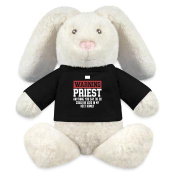 Priester Katholischer christlicher Priester - MiniFeet® RecycelHase® Creme - Schwarz - Vorne