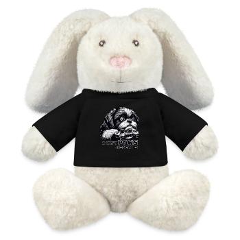 ShihTzu lover, computer game freak, gamers - MiniFeet® RecycelHase® Bunny Cream - black - Front
