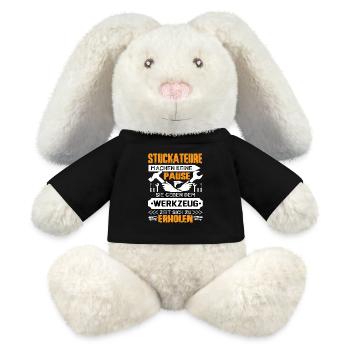 Les plâtriers ne prennent pas de pause - Lapin en peluche recyclé MiniFeet® Crème - noir - Devant