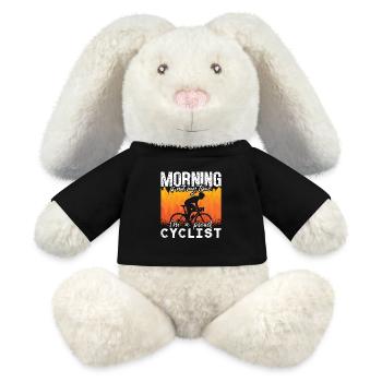 Cyclist Morning Is Not My Time I'm A Bike Racer - MiniFeet® RecycelHase® Bunny Cream - black - Front