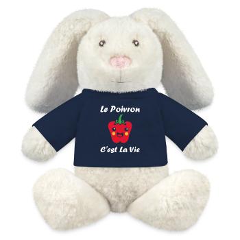 Humour poivron - Lapin en peluche recyclé MiniFeet® Crème - bleu marine - Devant