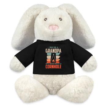 Funny Grandpa Cornhole Bean Bag Toss Player - MiniFeet® RecycelHase® Bunny Cream - black - Front