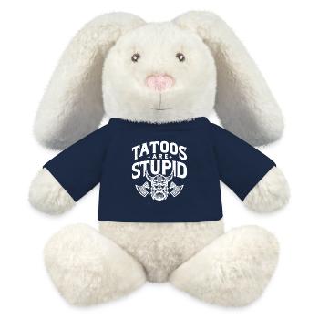 Lustige Tattoos sind dumm sarkastisch tätowiert - MiniFeet® RecycelHase® Creme - French Navy - Vorne