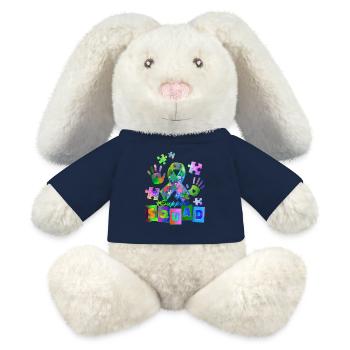 Autisme Super-héros Soignant Puzzle Enfants Anormaux - Lapin en peluche recyclé MiniFeet® Crème - bleu marine - Devant