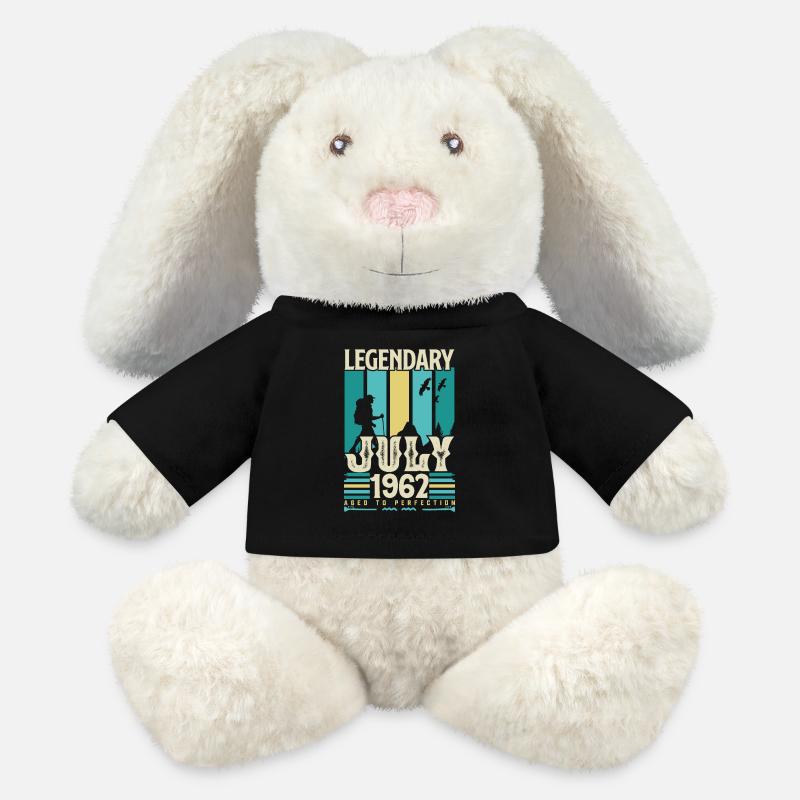 Juli 1962 Geburtstagsgeschenk, Vintage Juli. - MiniFeet® RecycelHase® Creme - Schwarz