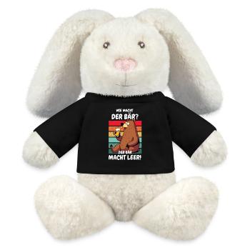 Bier Bier trinken Alkohol Karneval Grillen Lustig - MiniFeet® RecycelHase® Creme - Schwarz - Vorne