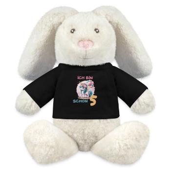 Magisches Einhorn Ballon 5 Geburtstag Vierter - MiniFeet® RecycelHase® Creme - Schwarz - Vorne