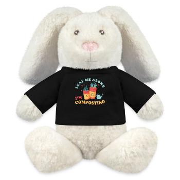Feuille-moi seul je composte - Lapin en peluche recyclé MiniFeet® Crème - noir - Devant