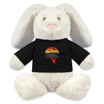 Moin Rantum avec mouette dans le style rétro Sylt-Rantum - Lapin en peluche recyclé MiniFeet® Crème - noir - Devant