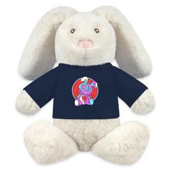 Vaudou - Lapin en peluche recyclé MiniFeet® Crème - bleu marine - Devant