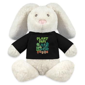 Plant Papi - Stilvolle Pflanzenliebhaber Design - MiniFeet® RecycelHase® Creme - Schwarz - Vorne