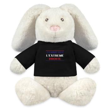 J'emmerde l'extreme droite - Lapin en peluche recyclé MiniFeet® Crème - noir - Devant
