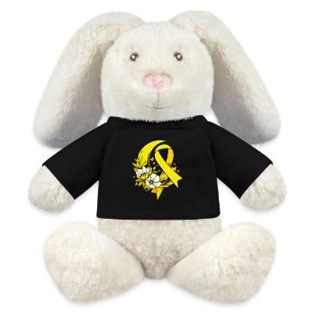 Enfant Cancer Survivant du Cancer - Lapin en peluche recyclé MiniFeet® Crème - noir - Devant