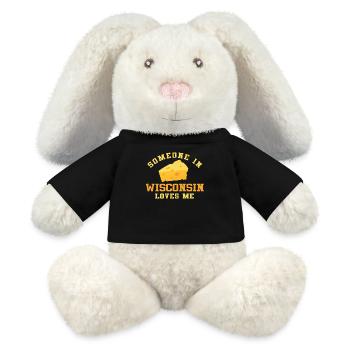 Jemand in Wisconsin liebt mich - MiniFeet® RecycelHase® Creme - Schwarz - Vorne