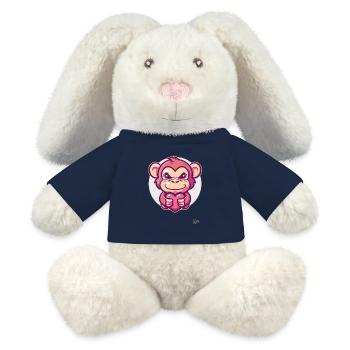 Süßer Affe mit Herz und Liebe - MiniFeet® RecycelHase® Creme - French Navy - Vorne