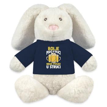 Albanie Jersey Kosovo Drapeau albanais Aigle - Lapin en peluche recyclé MiniFeet® Crème - bleu marine - Devant