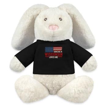 Jemand in Wisconsin liebt mich - MiniFeet® RecycelHase® Creme - Schwarz - Vorne