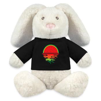 Pastèque Coucher de soleil - Lapin en peluche recyclé MiniFeet® Crème - noir - Devant
