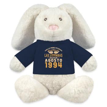 Les Légendes Août 1994 - Lapin en peluche recyclé MiniFeet® Crème - bleu marine - Devant