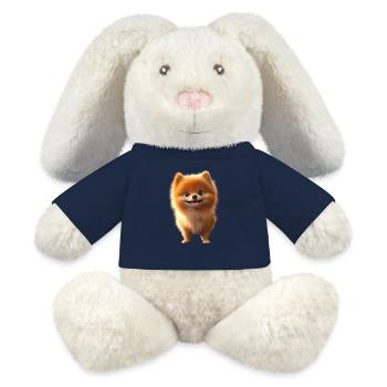 Zwergspitz Pommeraner Pom Süßer Deutscher Spitz - MiniFeet® RecycelHase® Creme - French Navy - Vorne