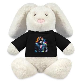 Costume de gorille singe Imprimé de conception d’animaux colorés - Lapin en peluche recyclé MiniFeet® Crème - noir - Devant