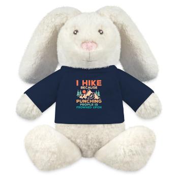 I Hike Because Punching People Is Frowned Upon Hik - MiniFeet® RecycelHase® Creme - French Navy - Vorne