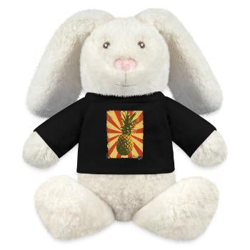 Propaganda-Stil Ananas - MiniFeet® RecycelHase® Creme - Schwarz - Vorne