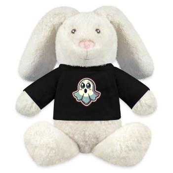 Erschrockenes Gespenst Lustiges Geister Design - MiniFeet® RecycelHase® Creme - Schwarz - Vorne