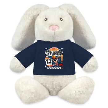Basketball 12th Birthday - MiniFeet® RecycelHase® Bunny Cream - french navy - Front