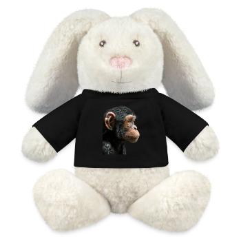 Singe - Lapin en peluche recyclé MiniFeet® Crème - noir - Devant