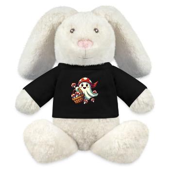 Mushroom Picker Ghost Funny Halloween Design - MiniFeet® RecycelHase® Bunny Cream - black - Front