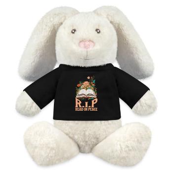 Lire En Paix Drôle Halloween Dicton Design - Lapin en peluche recyclé MiniFeet® Crème - noir - Devant