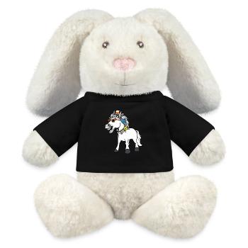 Cheval, Chevaux, Dame, Drôle, Drôle, Drôle, Gaule - Lapin en peluche recyclé MiniFeet® Crème - noir - Devant
