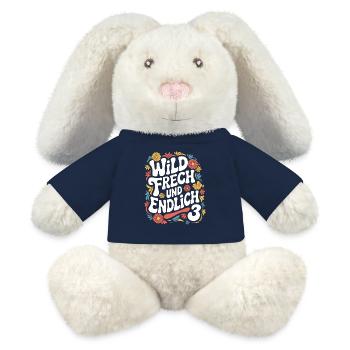 Geburtstagsgeschenk 3 Jahre Kindergeburtstag - MiniFeet® RecycelHase® Creme - French Navy - Vorne
