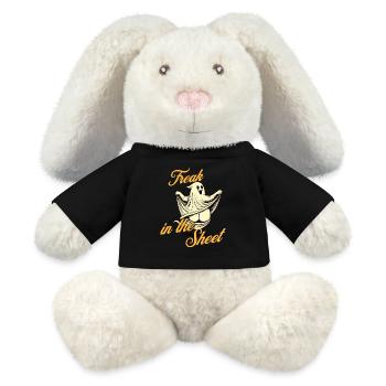 Freak dans la feuille drôle de conception fantôme - Lapin en peluche recyclé MiniFeet® Crème - noir - Devant