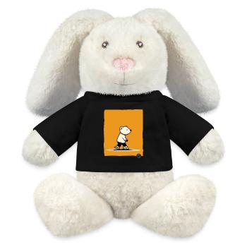 Petit ours polaire sur des patins - Lapin en peluche recyclé MiniFeet® Crème - noir - Devant