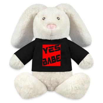 Yes Babe - MiniFeet® RecycelHase® Creme - Schwarz - Vorne